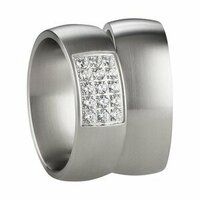 Ringen edelstaal met zirkonia's